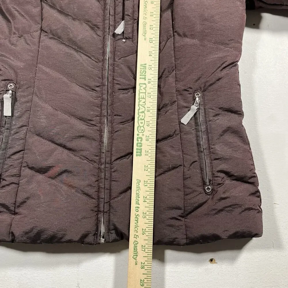 Eddie Bauer Maroon Goose Down Puffer Jacket 550 Fill Power Small
